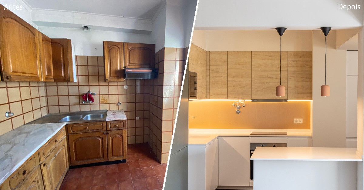 Remodelação de cozinha Lisboa — Antes e Depois